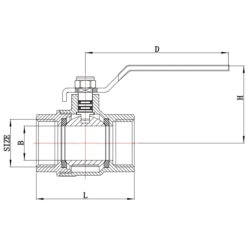 GH-1001 Messing-Gewinde Ballventil weiblich weiblich weiblich mit Levelgriff