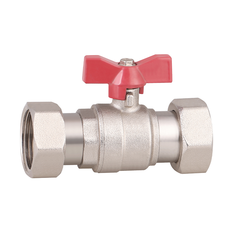 GH-1016 Double Drehmessingkugel Ventil Schmetterlingsgriff