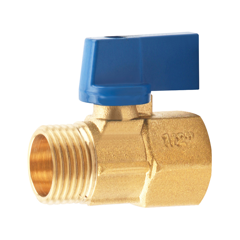 GH-1020 Messing Mini Ball Ventil Blau/roter Griff