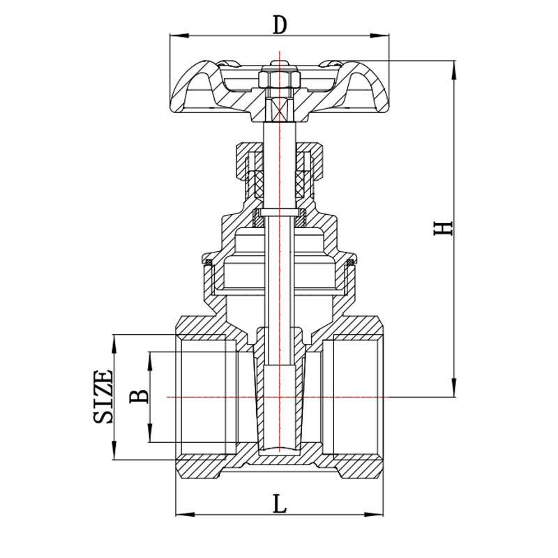 GH-2001 Messing-BSP-Gateventil mit Gusseisengriff/Aluminiumgriff